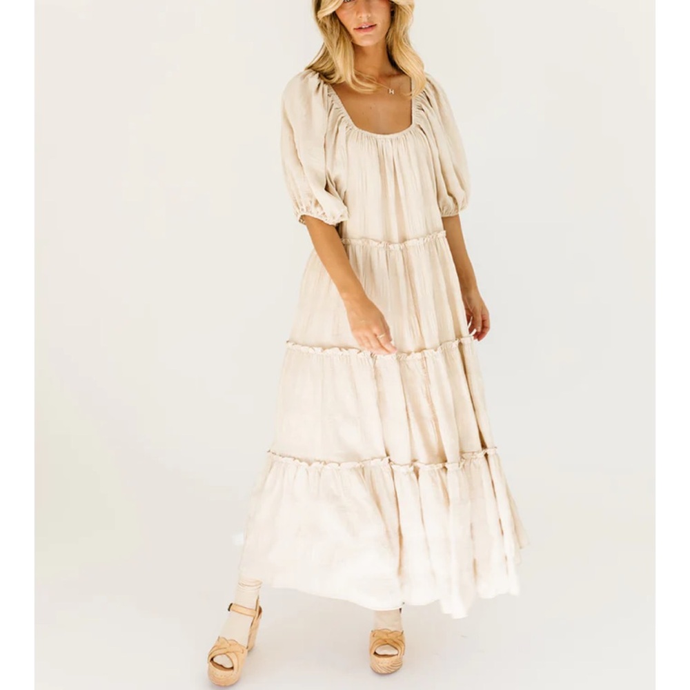 Elegant Cream Maxi Dress